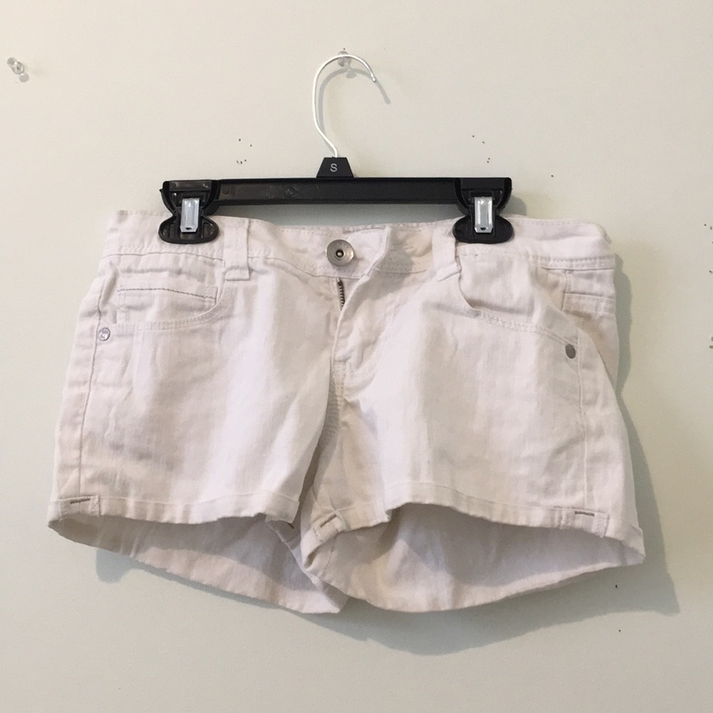 White jean shorts